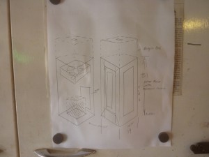 Many interesting challenges in making this pedestal, including a drawer and a door.